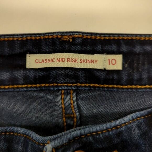 Levi’s Classic Mid Rise Skinny Jeans Dark Wash Y2K Size 10 - Picture 5 of 11